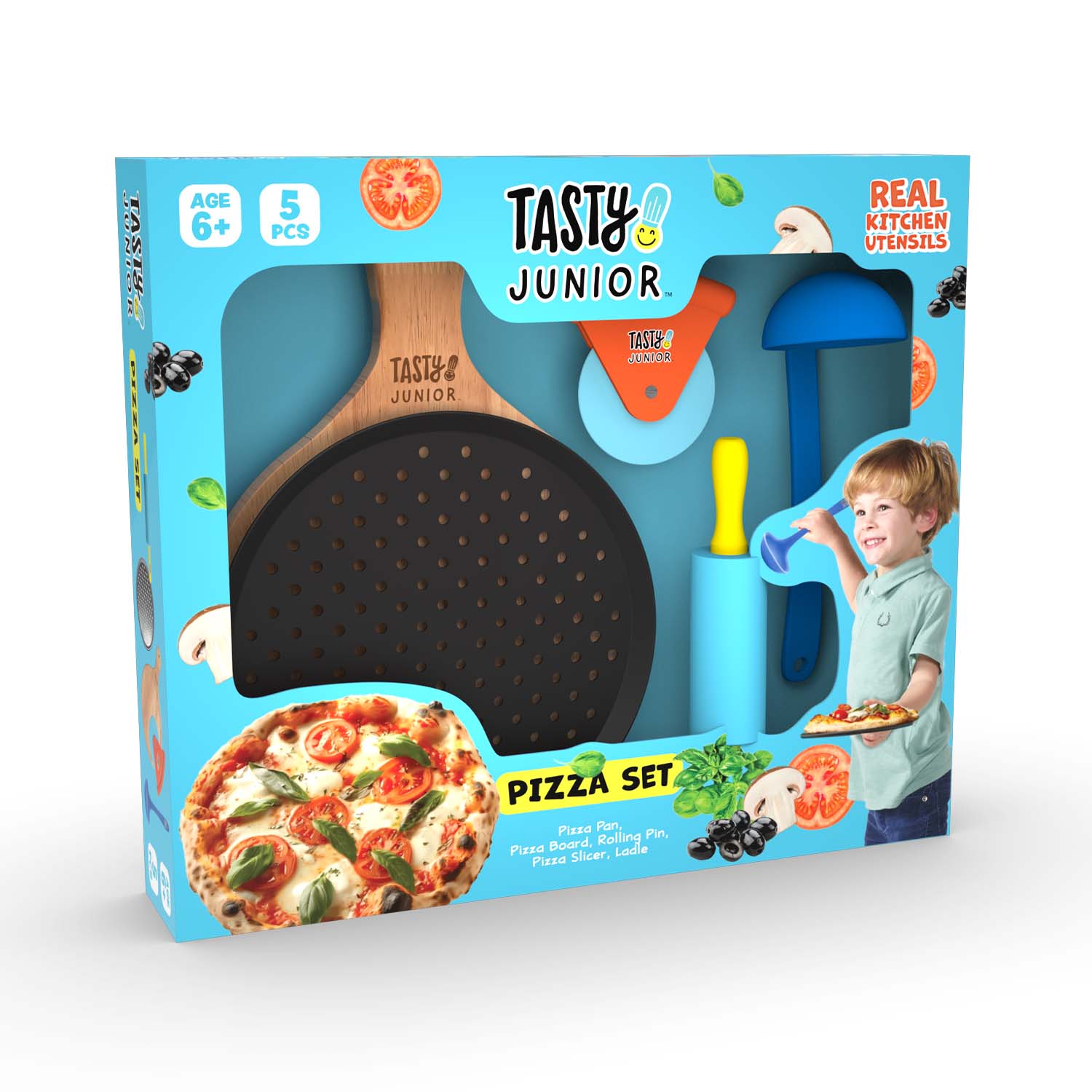 Kids real tools pizza baking set