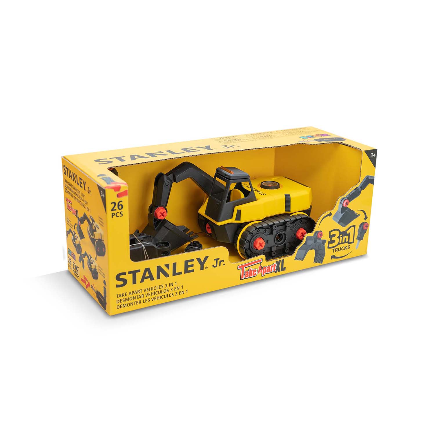 3 in 1 Take Apart XL Set Excavator, Jachammer, Claw